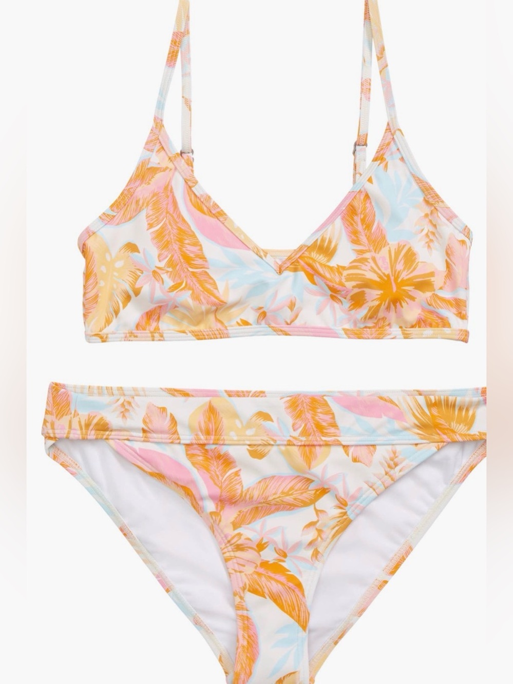 Billabong Multicolor Floral Bikini — Yellow, Pink & Light Blue